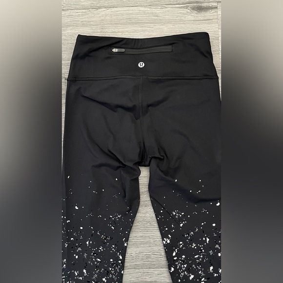 Lululemon Women's Size 6 Speed Wunder Tight 28” Spark Leggins Black Silver - Picture 10 of 12